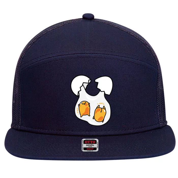 Gudetama Lazy Egg Twins Gift 7 Panel Mesh Trucker Snapback Hat