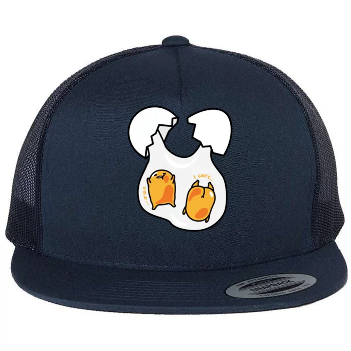 Gudetama Lazy Egg Twins Gift Flat Bill Trucker Hat