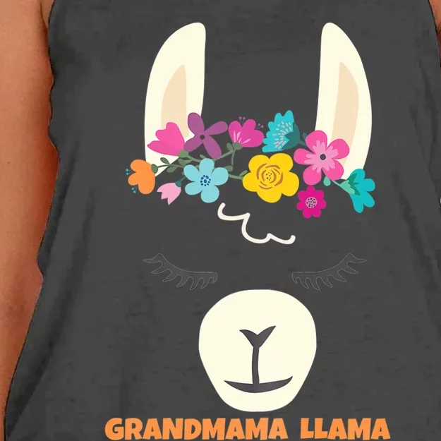 GRANDMAMA LLAMA Epic Last Minute Gift Valentines Birthday Women's Knotted Racerback Tank