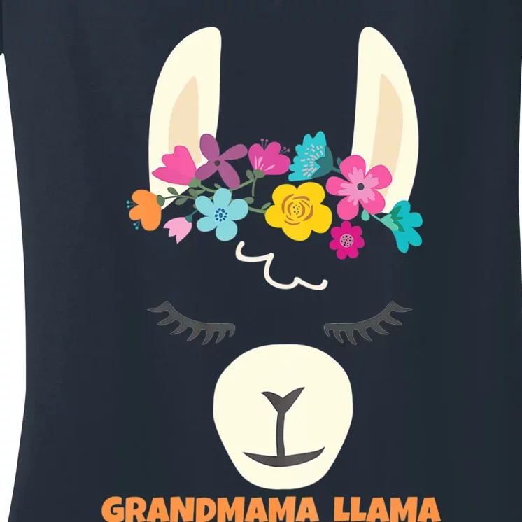 GRANDMAMA LLAMA Epic Last Minute Gift Valentines Birthday Women's V-Neck T-Shirt