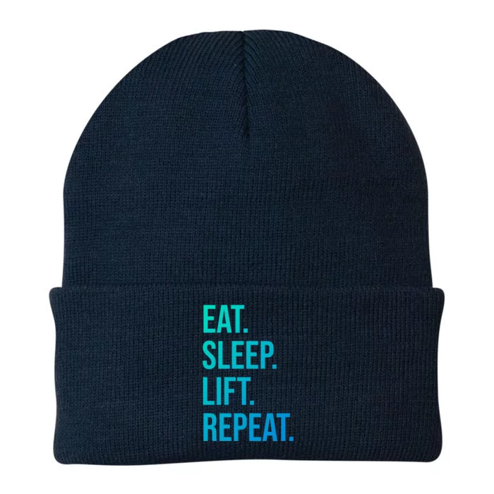 Gym Lifting Eat Sleep Lift Repeat Gift Knit Cap Winter Beanie