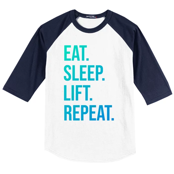 Gym Lifting Eat Sleep Lift Repeat Gift Baseball Sleeve Shirt