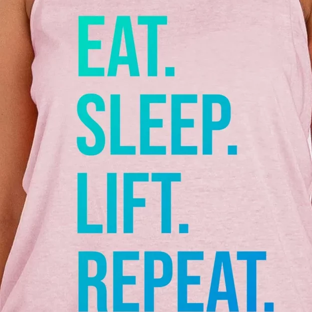 Gym Lifting Eat Sleep Lift Repeat Gift Women's Knotted Racerback Tank