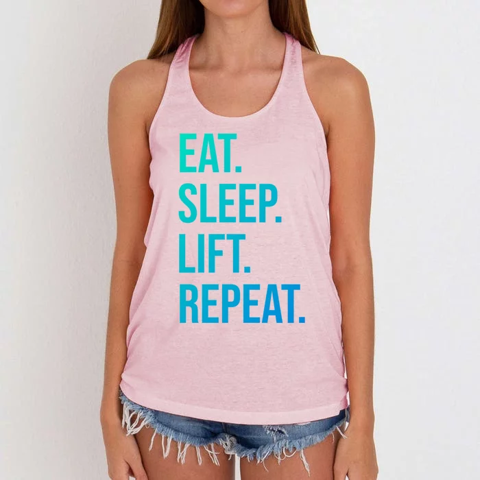 Gym Lifting Eat Sleep Lift Repeat Gift Women's Knotted Racerback Tank