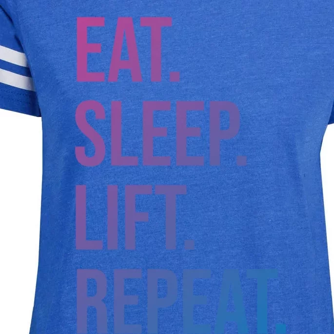 Gym Lifting Eat Sleep Lift Repeat Gift Enza Ladies Jersey Football T-Shirt