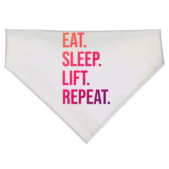 Gym Lifting Eat Sleep Lift Repeat Gift USA-Made Doggie Bandana