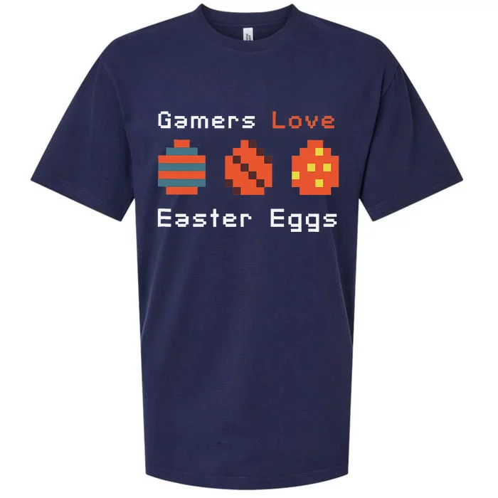 Gamers Love Easter Eggs Video Gamer Pixel Sueded Cloud Jersey T-Shirt