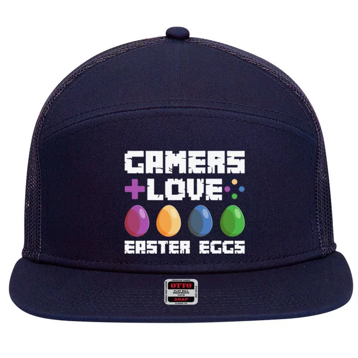 GAMERS LOVE EASTER EGGS Apparel 7 Panel Mesh Trucker Snapback Hat