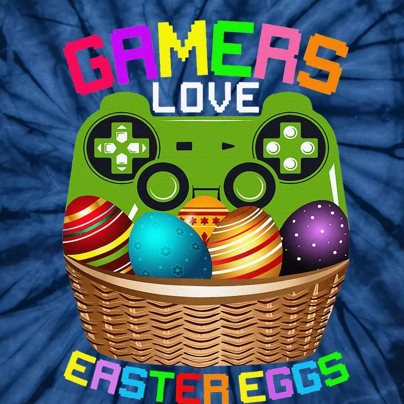 Gamers Love Easter Eggs Bunnyns Dad Gamer Tie-Dye T-Shirt