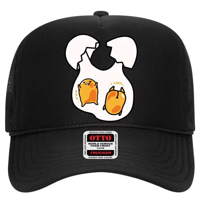 Gudetama Lazy Egg Twins Gift High Crown Mesh Trucker Hat