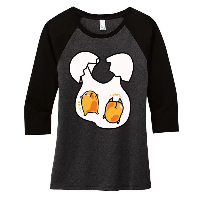 Gudetama Lazy Egg Twins Gift Women's Tri-Blend 3/4-Sleeve Raglan Shirt