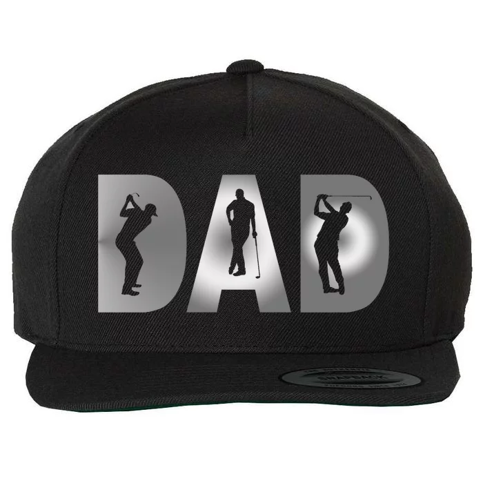 Golf Lover Fun Golf Dad Gift For Dad Father's Day Wool Snapback Cap