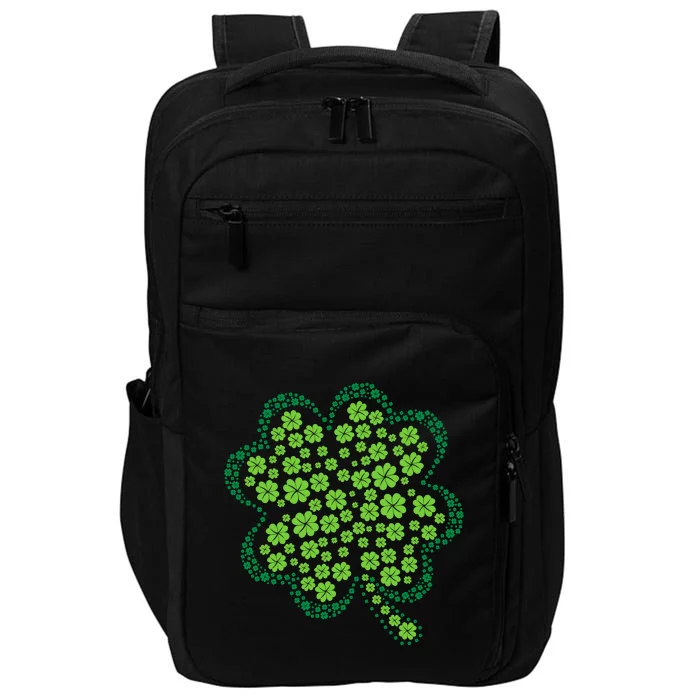 Great Lucky Four Leaf Clover Patricks Day Impact Tech Backpack