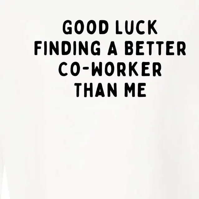 Good Luck Finding A Better CoWorker Than ME Cropped Pullover Crew