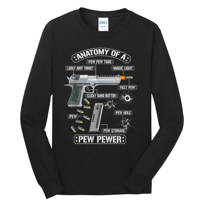 Gun Lovers Funny Amendment Meme Anatomy Of A Pew Pewer Tall Long Sleeve T-Shirt