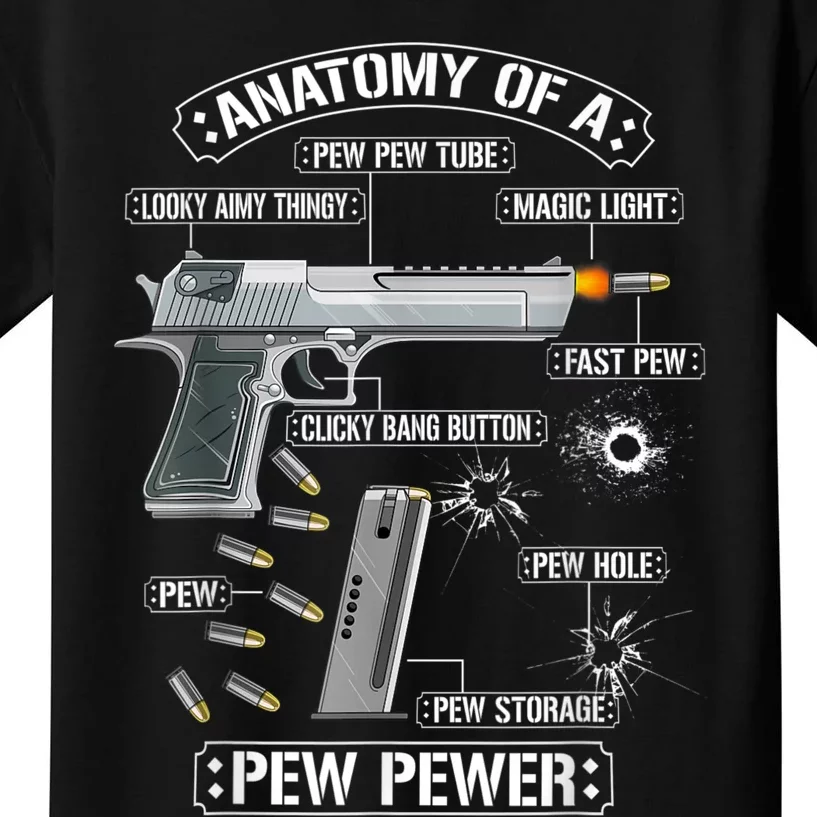 Gun Lovers Funny Amendment Meme Anatomy Of A Pew Pewer Kids T-Shirt