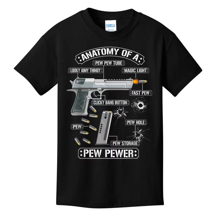 Gun Lovers Funny Amendment Meme Anatomy Of A Pew Pewer Kids T-Shirt