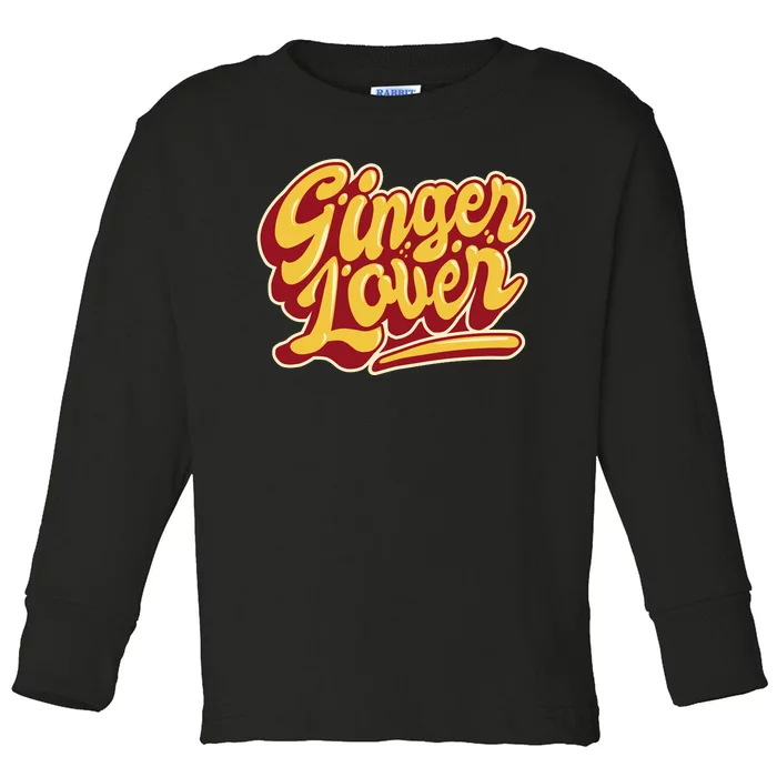 Ginger Lover Funny Redhead Retro Toddler Long Sleeve Shirt