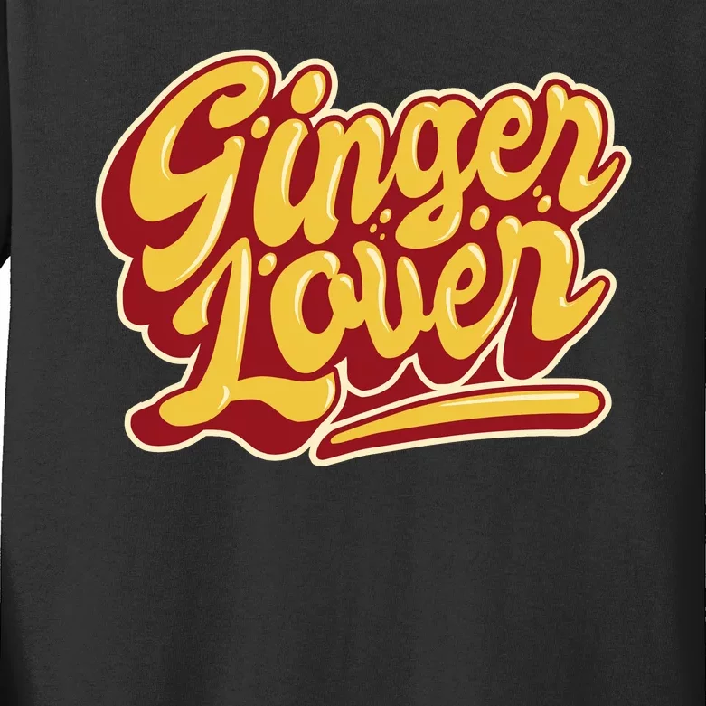 Ginger Lover Funny Redhead Retro Kids Long Sleeve Shirt