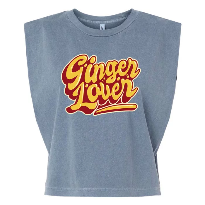 Ginger Lover Funny Redhead Retro Garment-Dyed Women's Muscle Tee