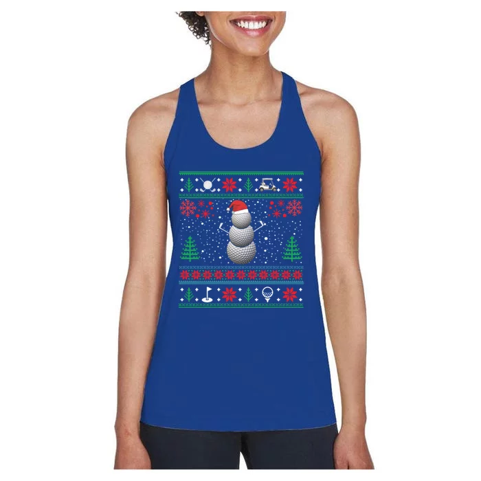 Golf Lover Funny Golf Ugly Christmas Sweaters Gift Women's Racerback Tank