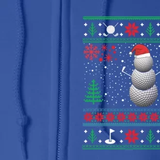 Golf Lover Funny Golf Ugly Christmas Sweaters Gift Full Zip Hoodie