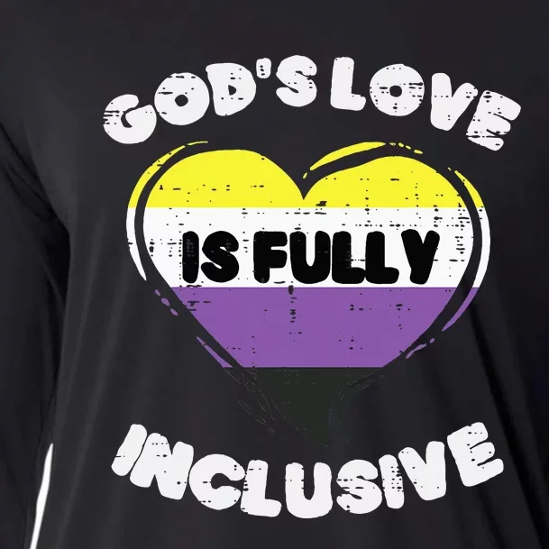 Gods Love Fully Inclusive Heart Enby Nb Pride Flag Cooling Performance Long Sleeve Crew