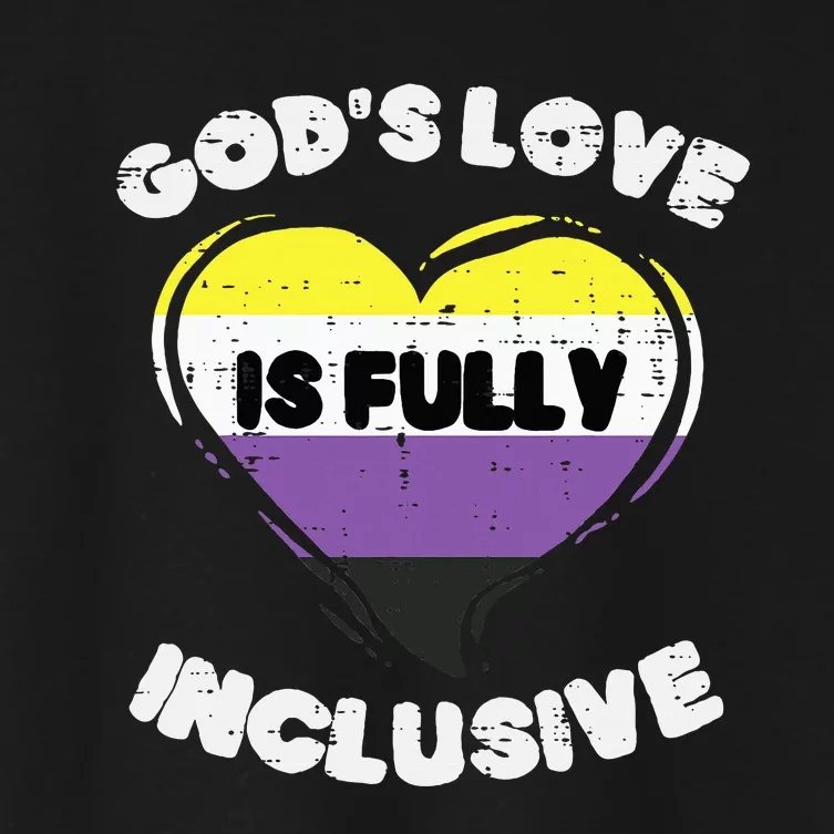 Gods Love Fully Inclusive Heart Enby Nb Pride Flag Women's Crop Top Tee