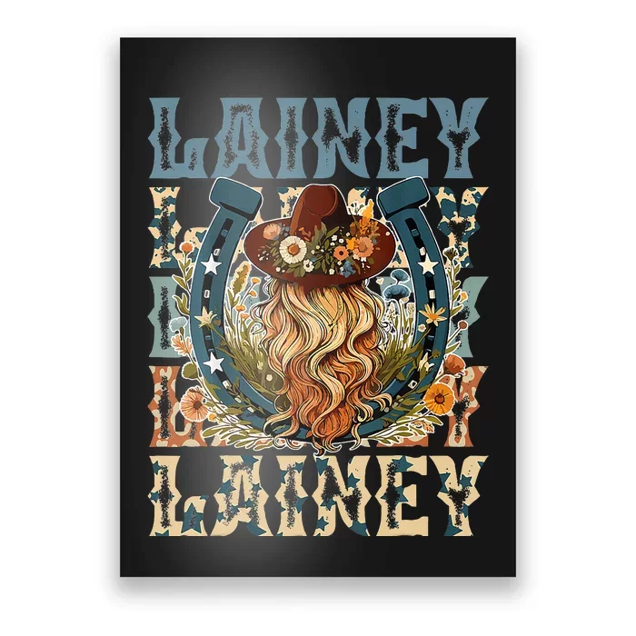 Girl Lainey First Name Personalized Western Cowgirl Poster