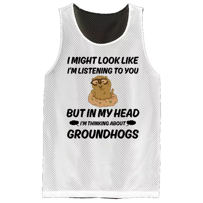 Groundhog Lover Gift Mesh Reversible Basketball Jersey Tank