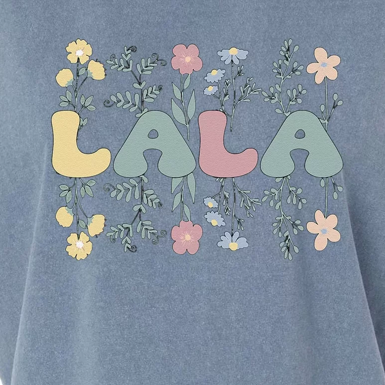 Groovy Lala Grandmother Flowers Lala Grandma Garment-Dyed Women's Muscle Tee