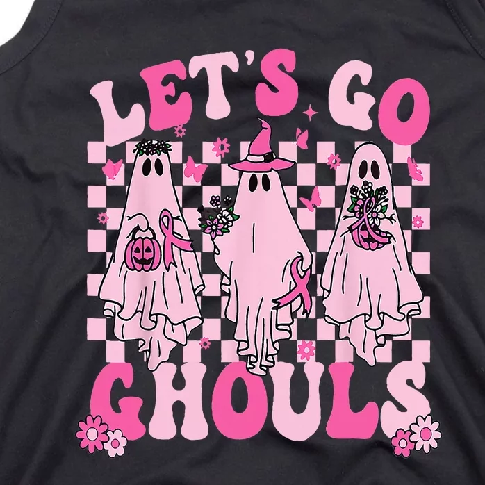 Groovy Let's Go Ghouls Cute Ghosts Funny Halloween Tank Top