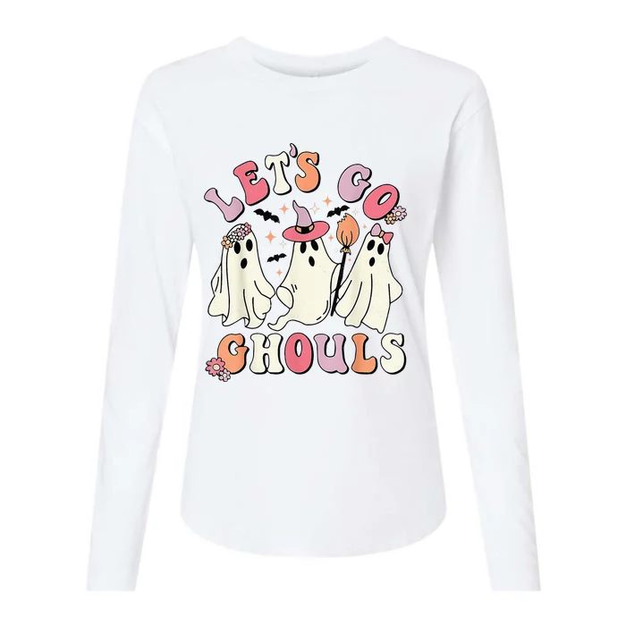 groovy lets go ghouls halloween ghost out costume Womens Cotton Relaxed Long Sleeve T-Shirt