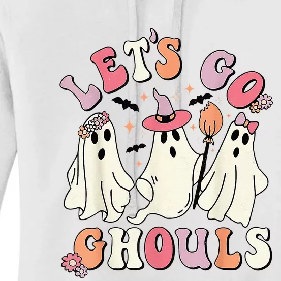 groovy lets go ghouls halloween ghost out costume Women's Pullover Hoodie