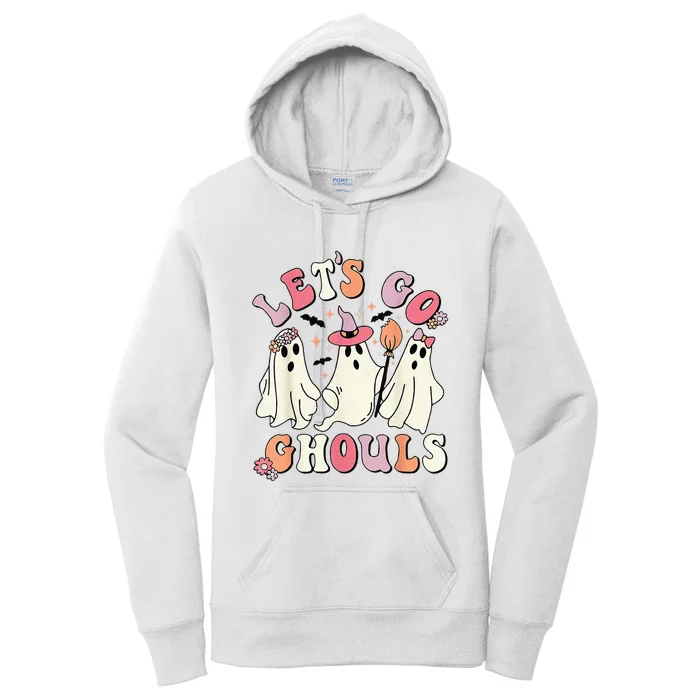 groovy lets go ghouls halloween ghost out costume Women's Pullover Hoodie