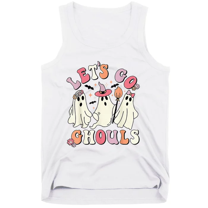 groovy lets go ghouls halloween ghost out costume Tank Top