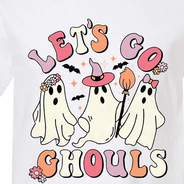 Groovy Lets Go Ghouls Halloween Ghost Out Costumes Garment-Dyed Heavyweight T-Shirt