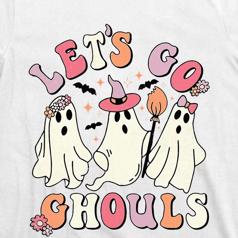 Groovy Lets Go Ghouls Halloween Ghost Out Costumes T-Shirt