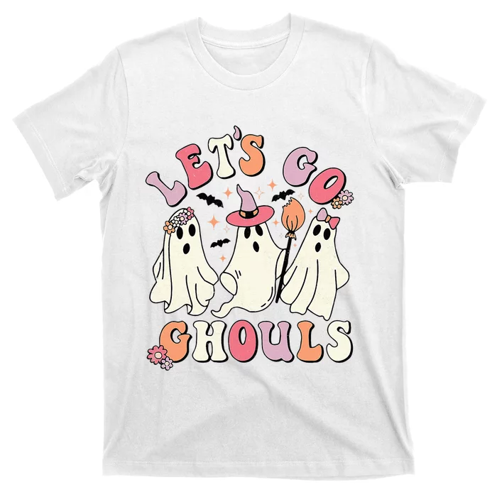 Groovy Lets Go Ghouls Halloween Ghost Out Costumes T-Shirt