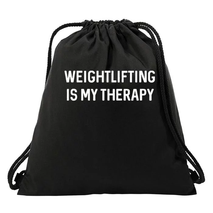 Gym Lover Gifts Weightlifting Is My Therapy Funny Workout Drawstring Bag