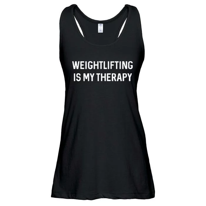 Gym Lover Gifts Weightlifting Is My Therapy Funny Workout Ladies Essential Flowy Tank