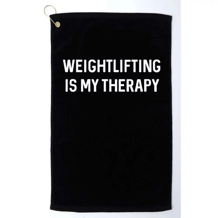 Gym Lover Gifts Weightlifting Is My Therapy Funny Workout Platinum Collection Golf Towel