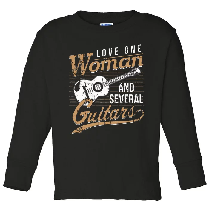 Guitar Lovers Guitarist Musician Band Playing Gifts Toddler Long Sleeve Shirt