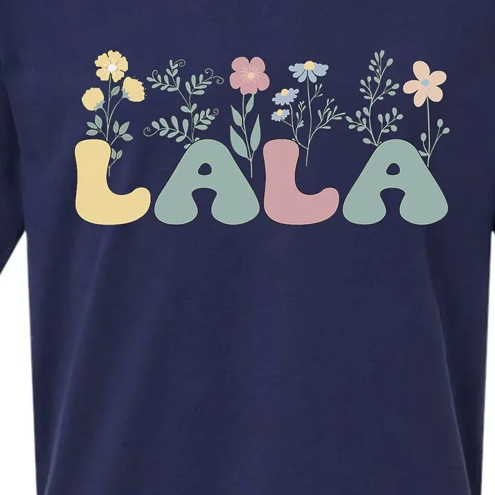 Groovy Lala Grandmother Flowers Lala Grandma Sueded Cloud Jersey T-Shirt