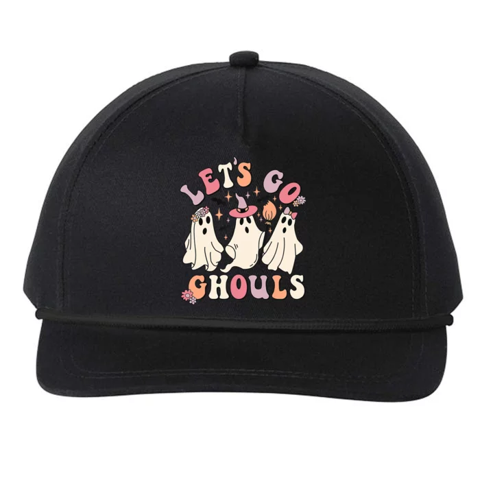 Groovy Lets Go Ghouls Halloween Cute Ghost Funny Great Gift Snapback Five-Panel Rope Hat