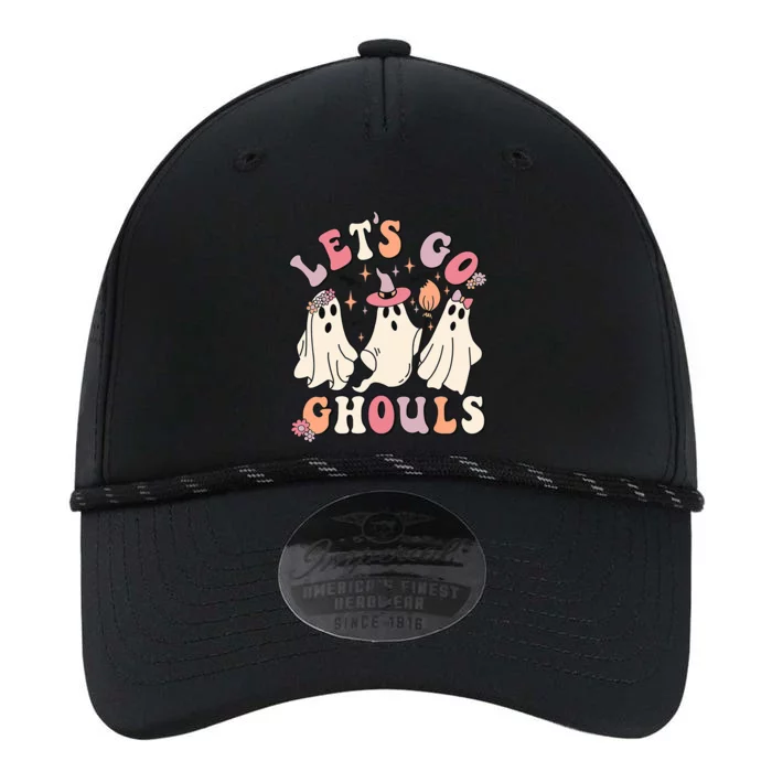 Groovy Lets Go Ghouls Halloween Cute Ghost Funny Great Gift Performance The Dyno Cap