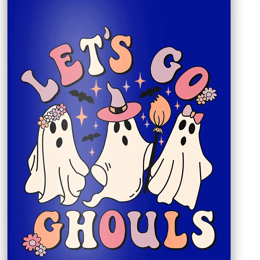 Groovy Lets Go Ghouls Halloween Cute Ghost Funny Great Gift Poster