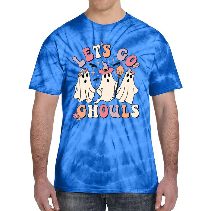 Groovy Lets Go Ghouls Halloween Cute Ghost Funny Great Gift Tie-Dye T-Shirt