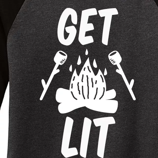 Get Lit Gift Women's Tri-Blend 3/4-Sleeve Raglan Shirt