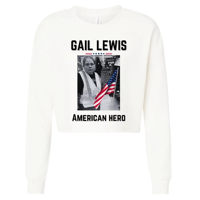 Gail Lewis Gail Lewis We Salute You The End American Hero Cropped Pullover Crew